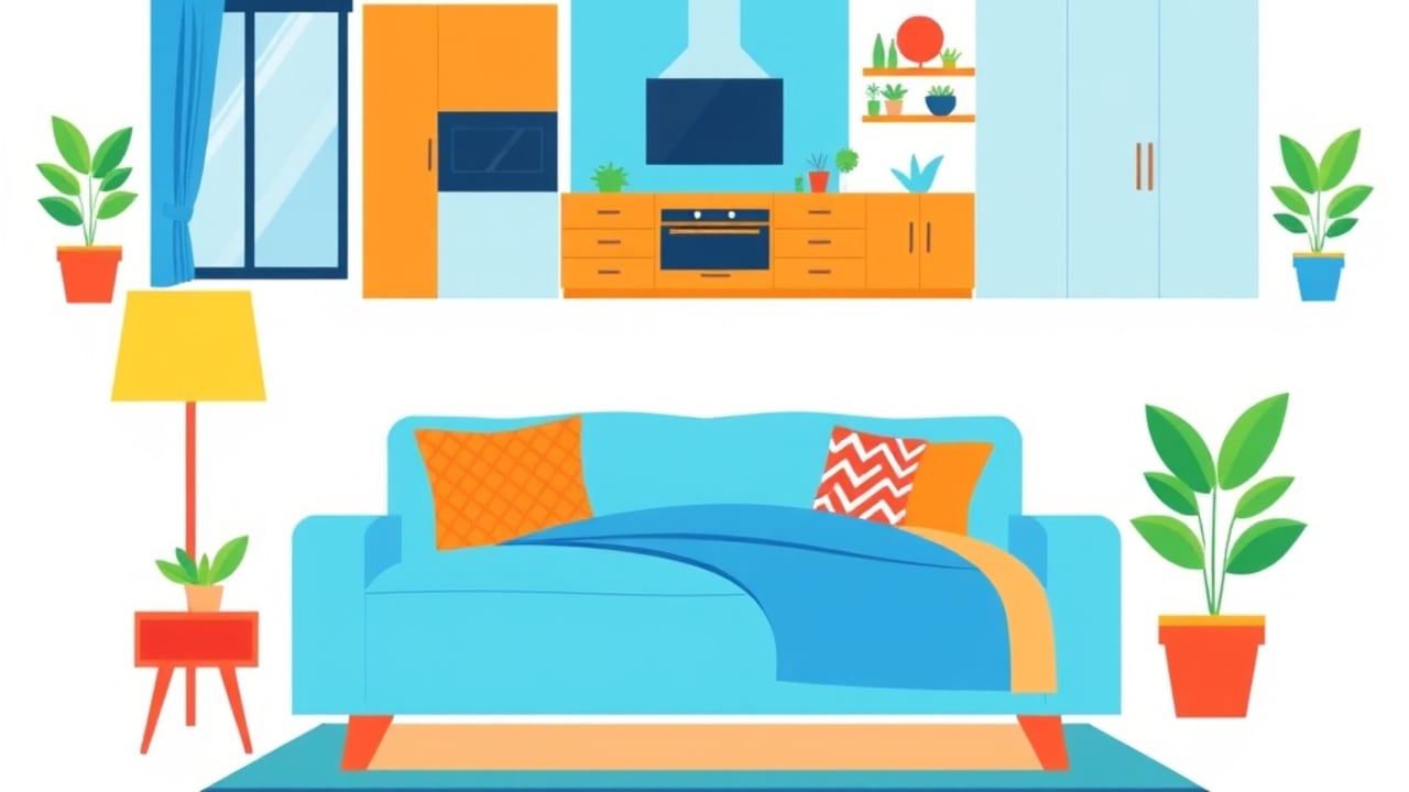Ilustração de fotos profissionais de ambientes residenciais em alta resolução