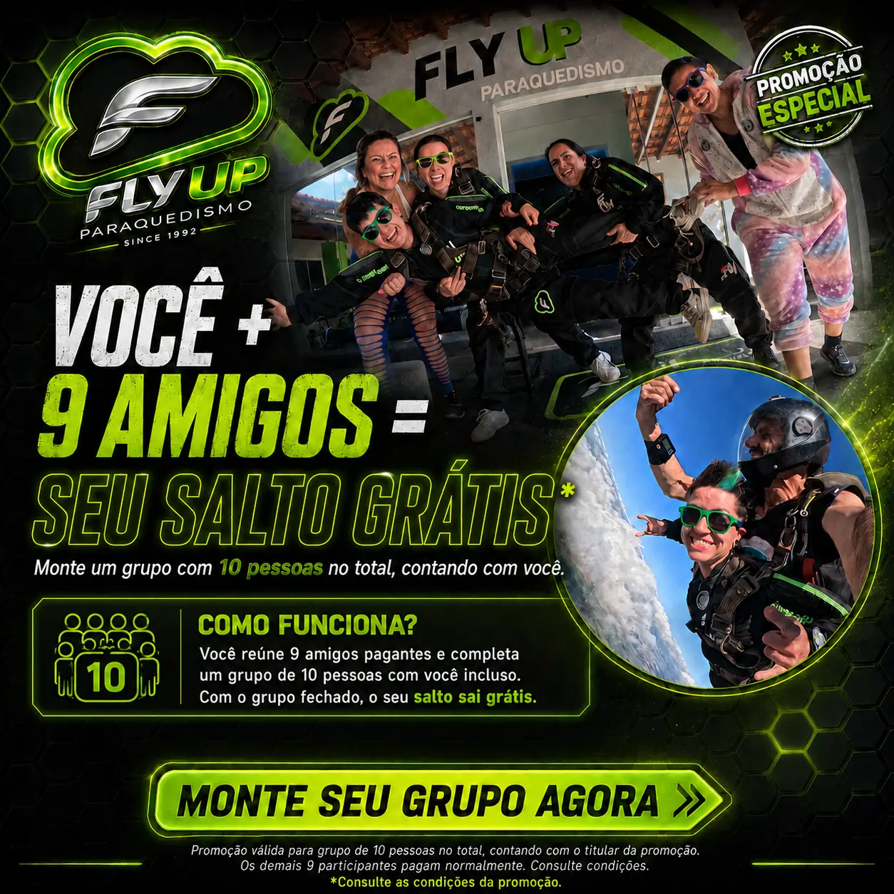 Promoção Grupo — Bora saltar com os amigos
