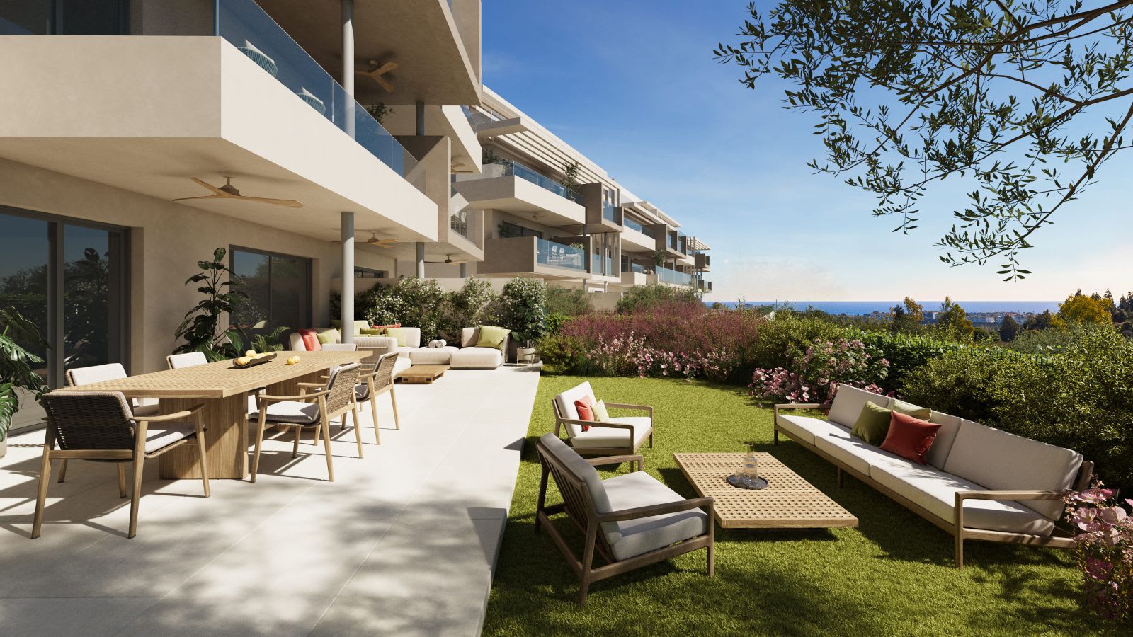 Terrasse og hage