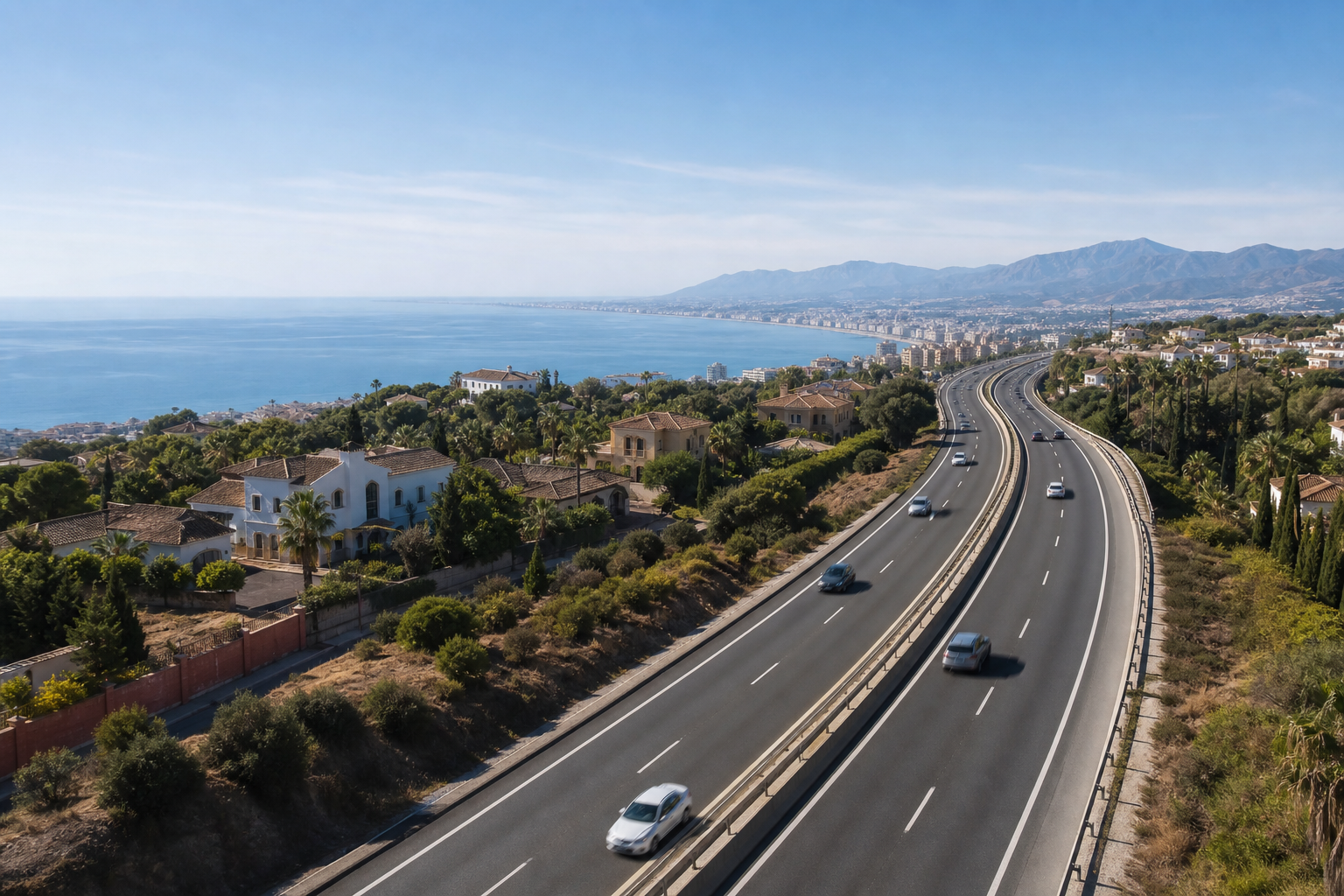AP-7 motorway near Fuengirola with scenic coastal views