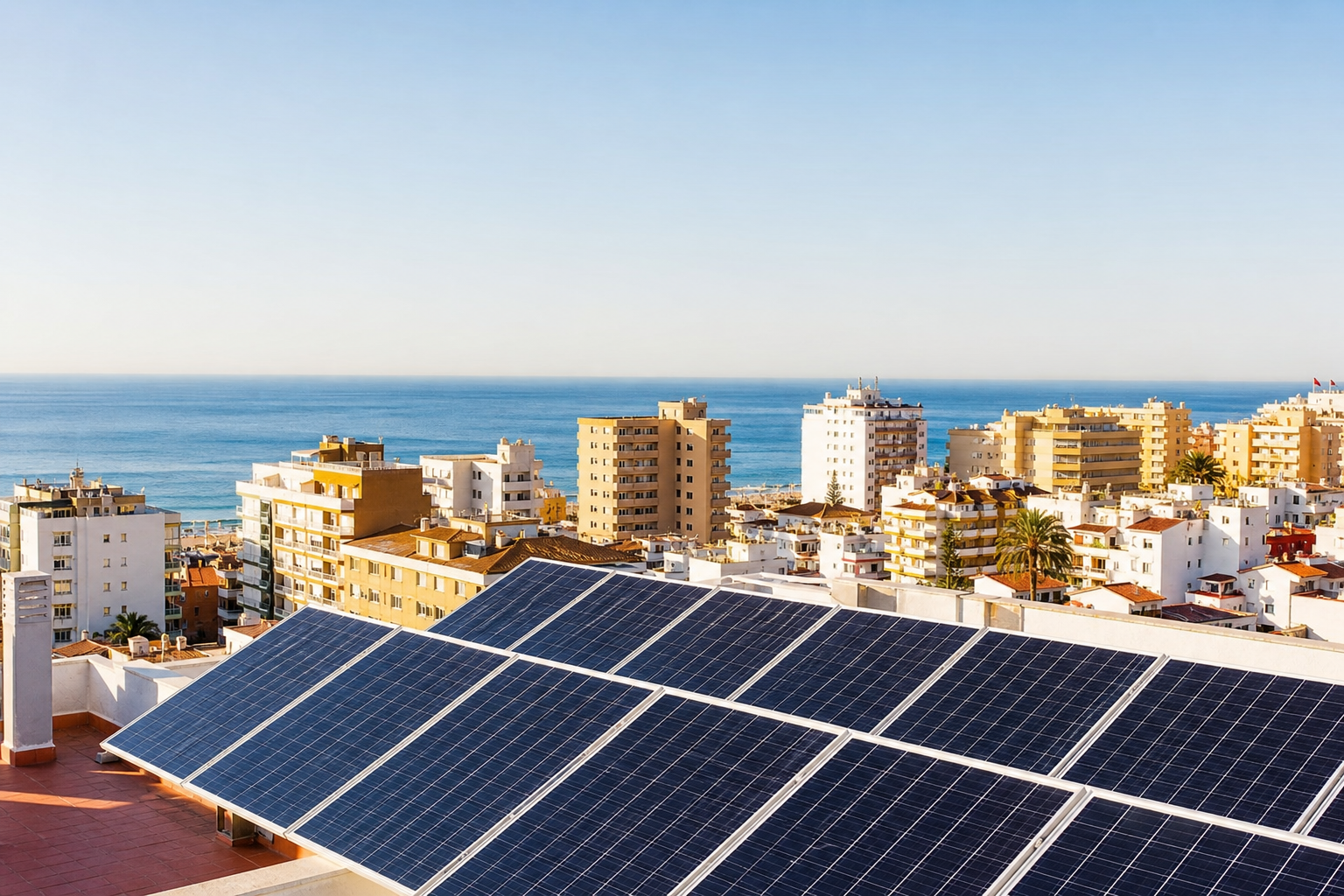 Solar panels on a Fuengirola rooftop