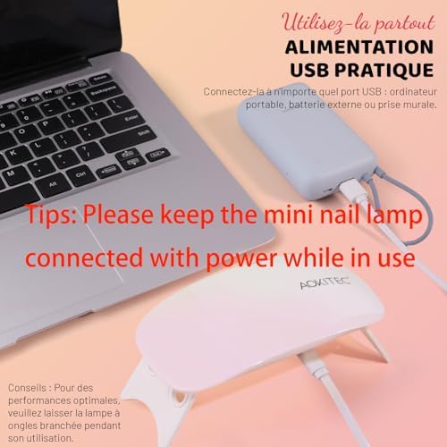 Vue 2 de Aokitec Mini Lampe Uv