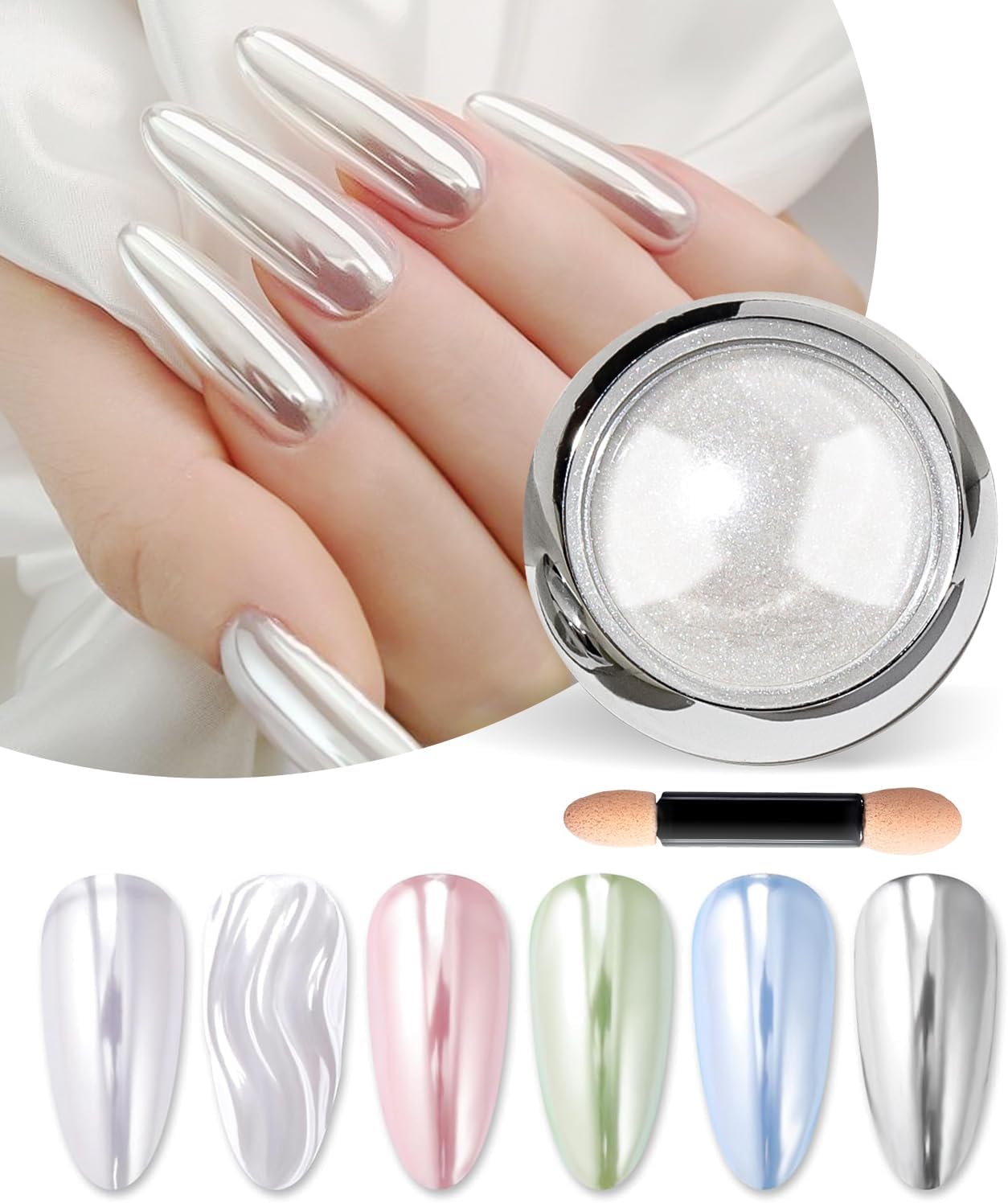 Bishengyf Poudre Chrome Ongle