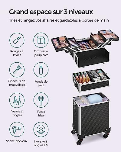 Vue 3 de Valise De Maquillage Professionnel