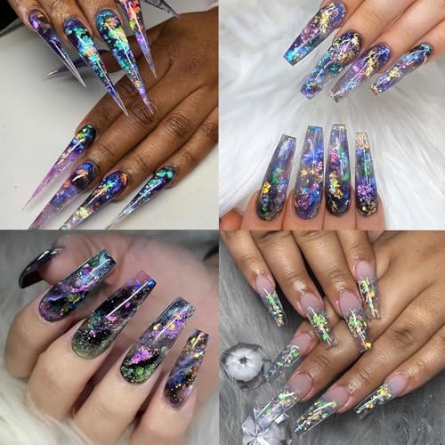 Vue 4 de Paillettes Ongles Sirene