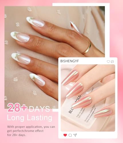 Vue 2 de Poudre Chrome Ongle Nacree