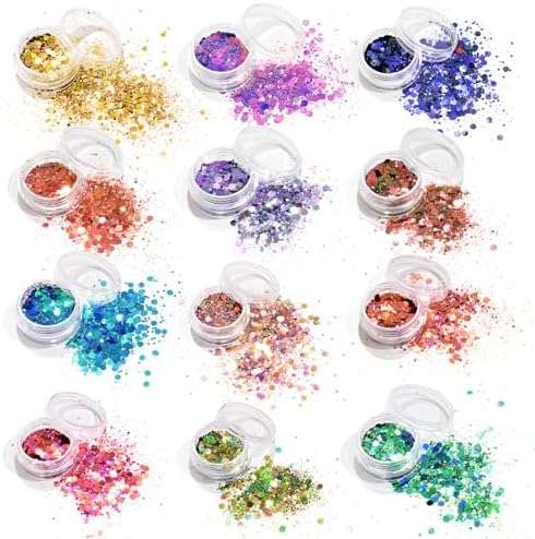 Vue 2 de Paillettes De Corps Couleurs