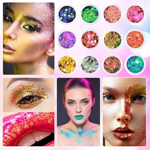 Vue 4 de Paillettes De Corps Couleurs