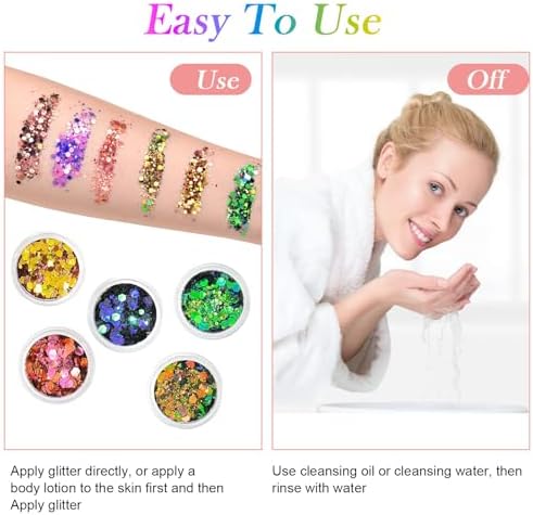 Vue 6 de Paillettes De Corps Couleurs