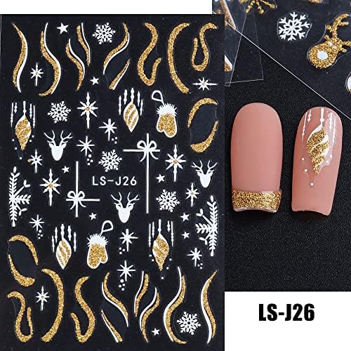 Vue 7 de Jmeowio Noel Stickers Ongles