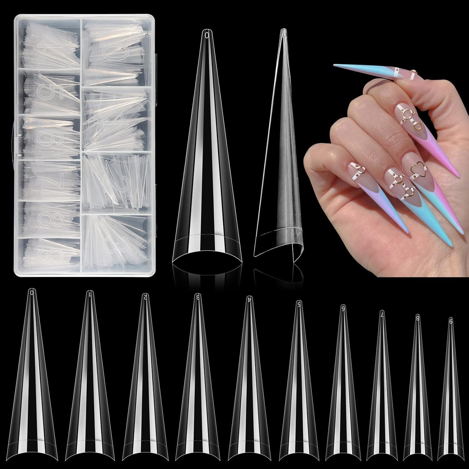 Pcs Stiletto Long Nail