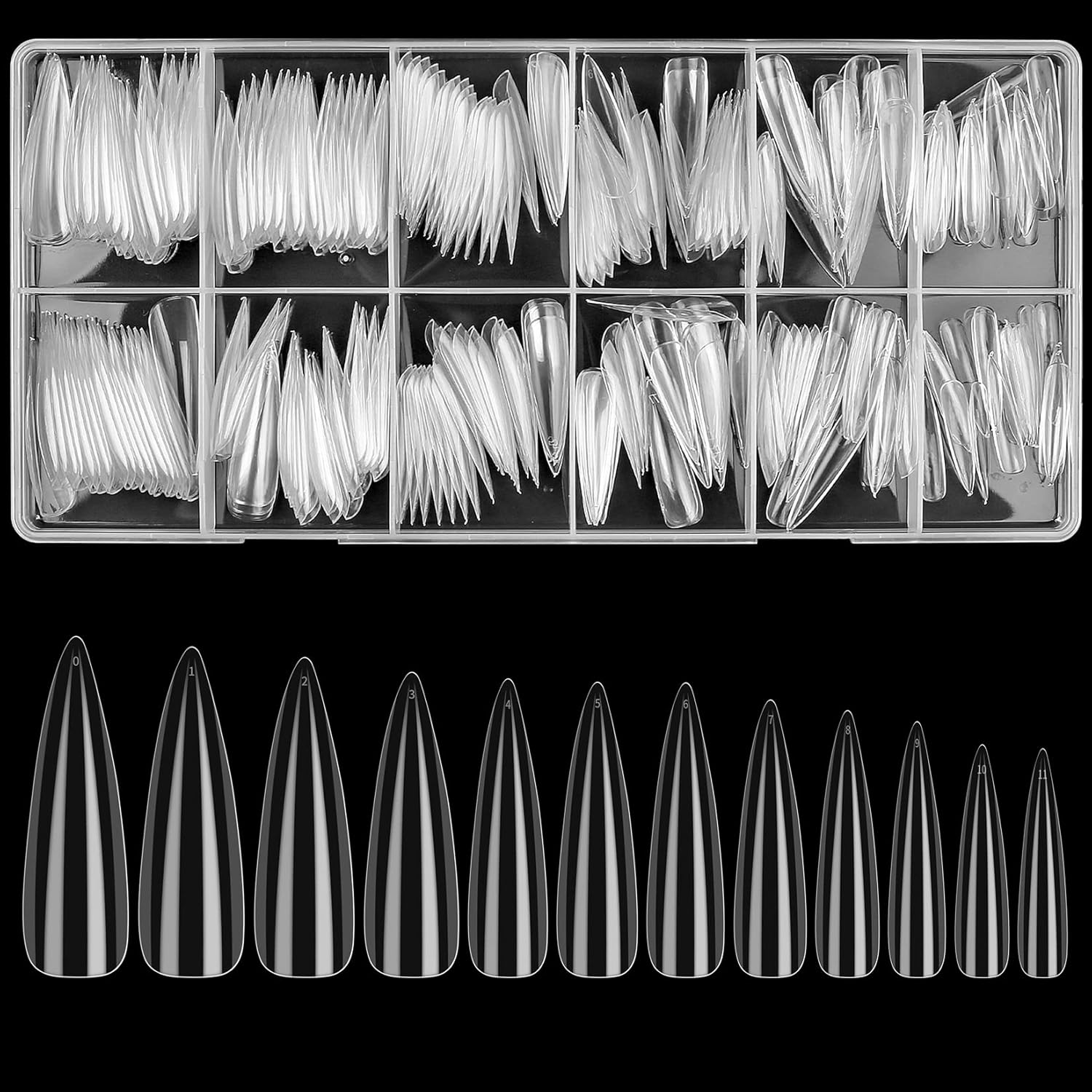 Woshilaods Faux Ongles Transparent