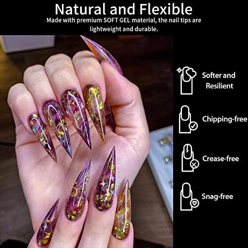Vue 5 de Woshilaods Faux Ongles Transparent