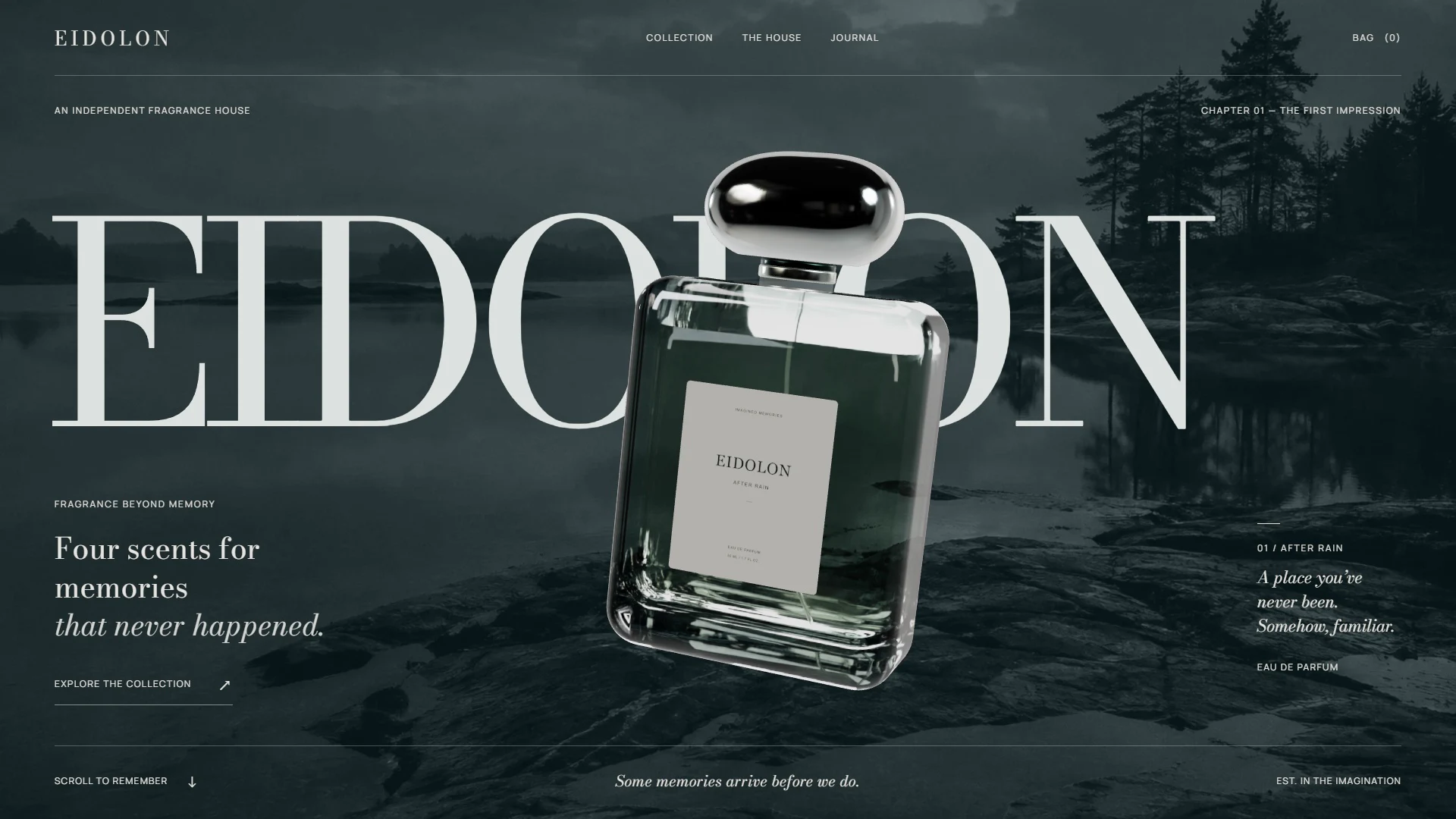 EIDOLON — continuous silent homepage walkthrough