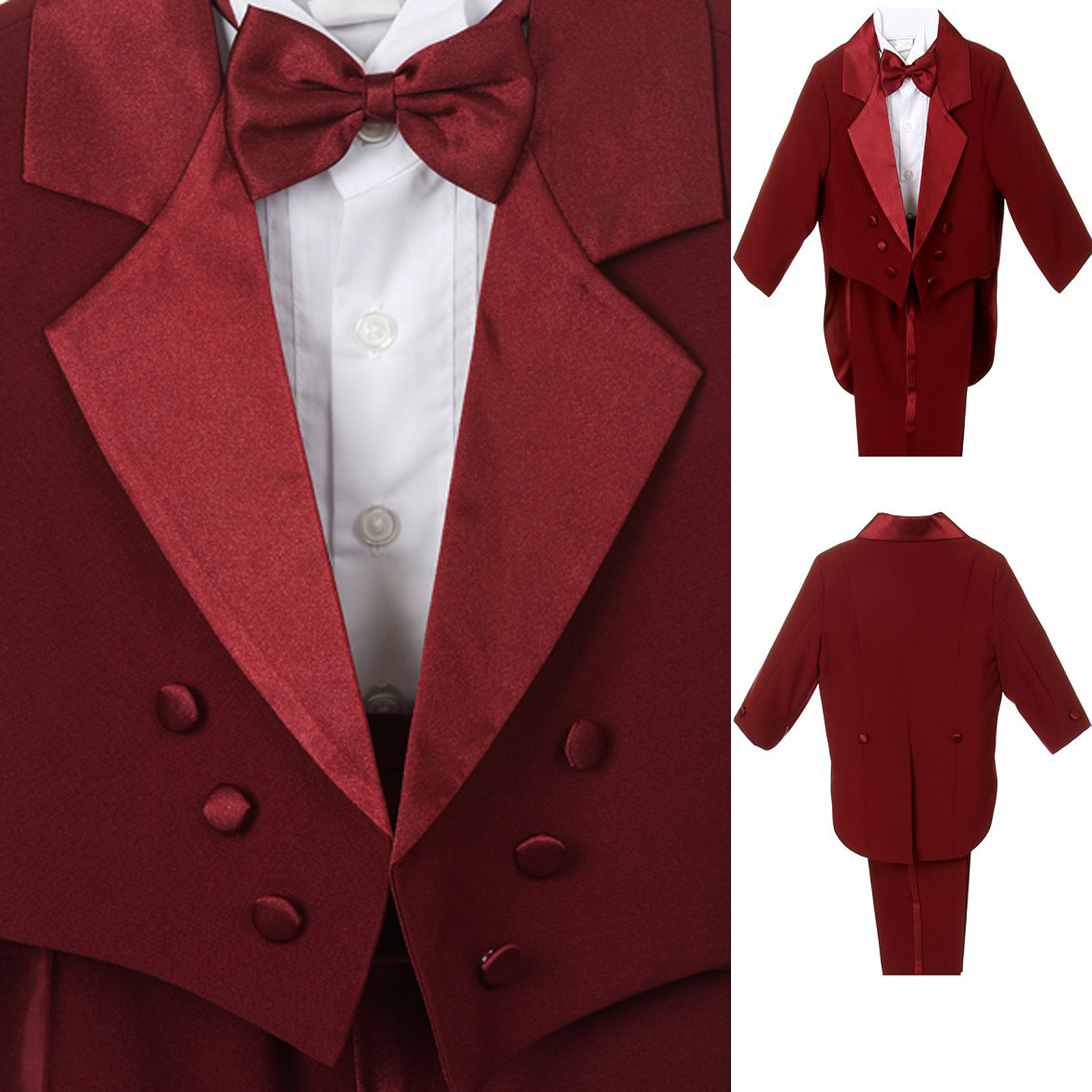 Baby Toddler & Boy Burgundy Dark Red Wedding Formal Tuxedo Suit for 36 months eBay