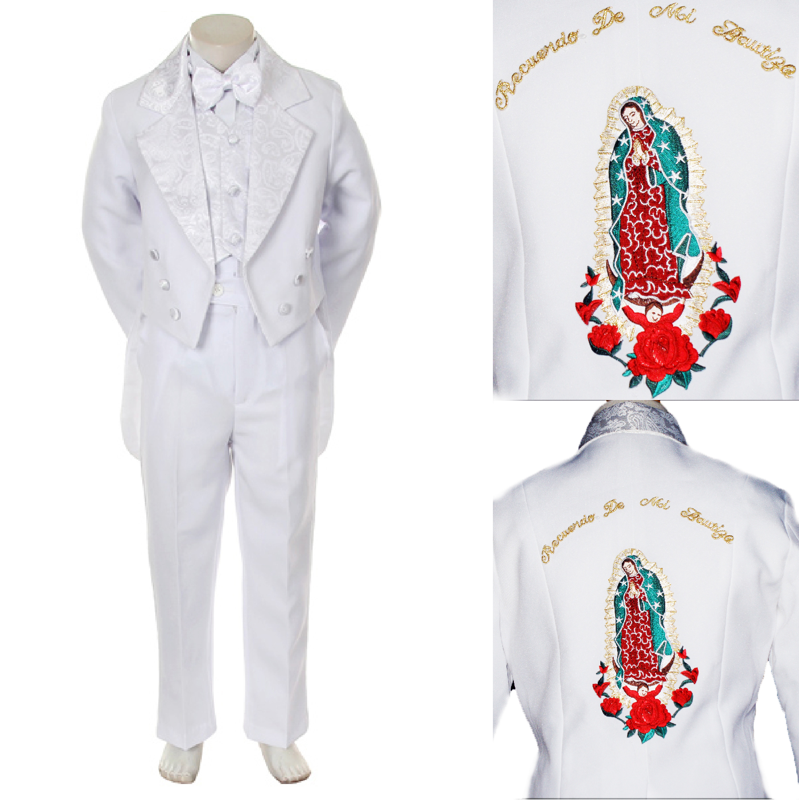 New Baby Infant Toddler Boy Christening Baptism Church Tuxedo Suit White S 4t Ebay