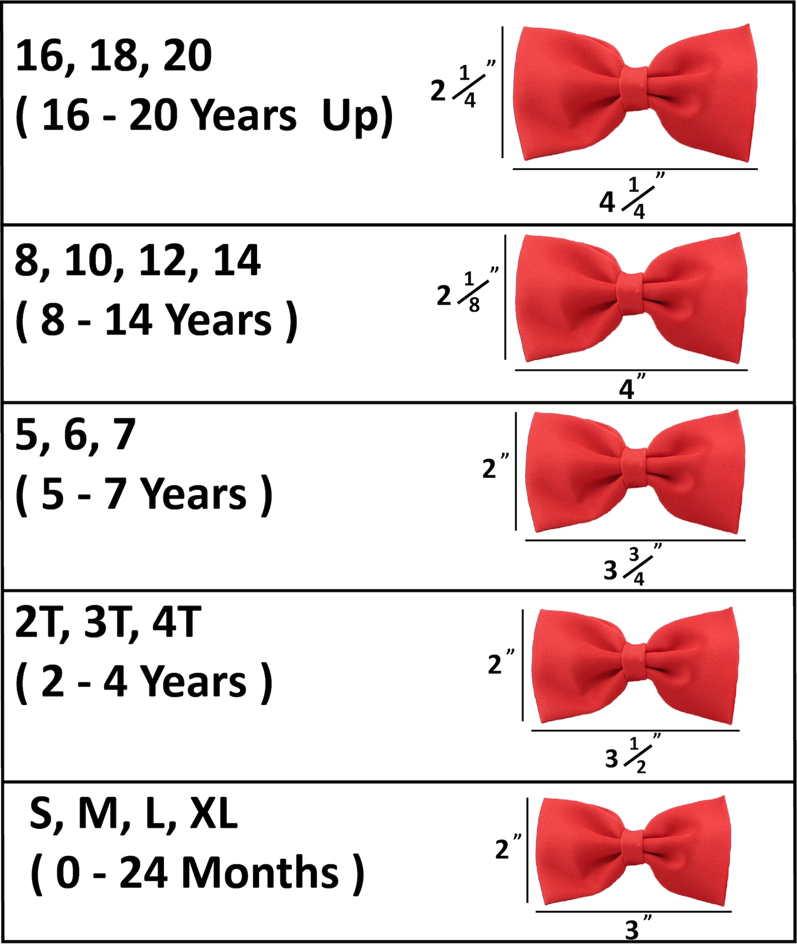 Bow Size Chart