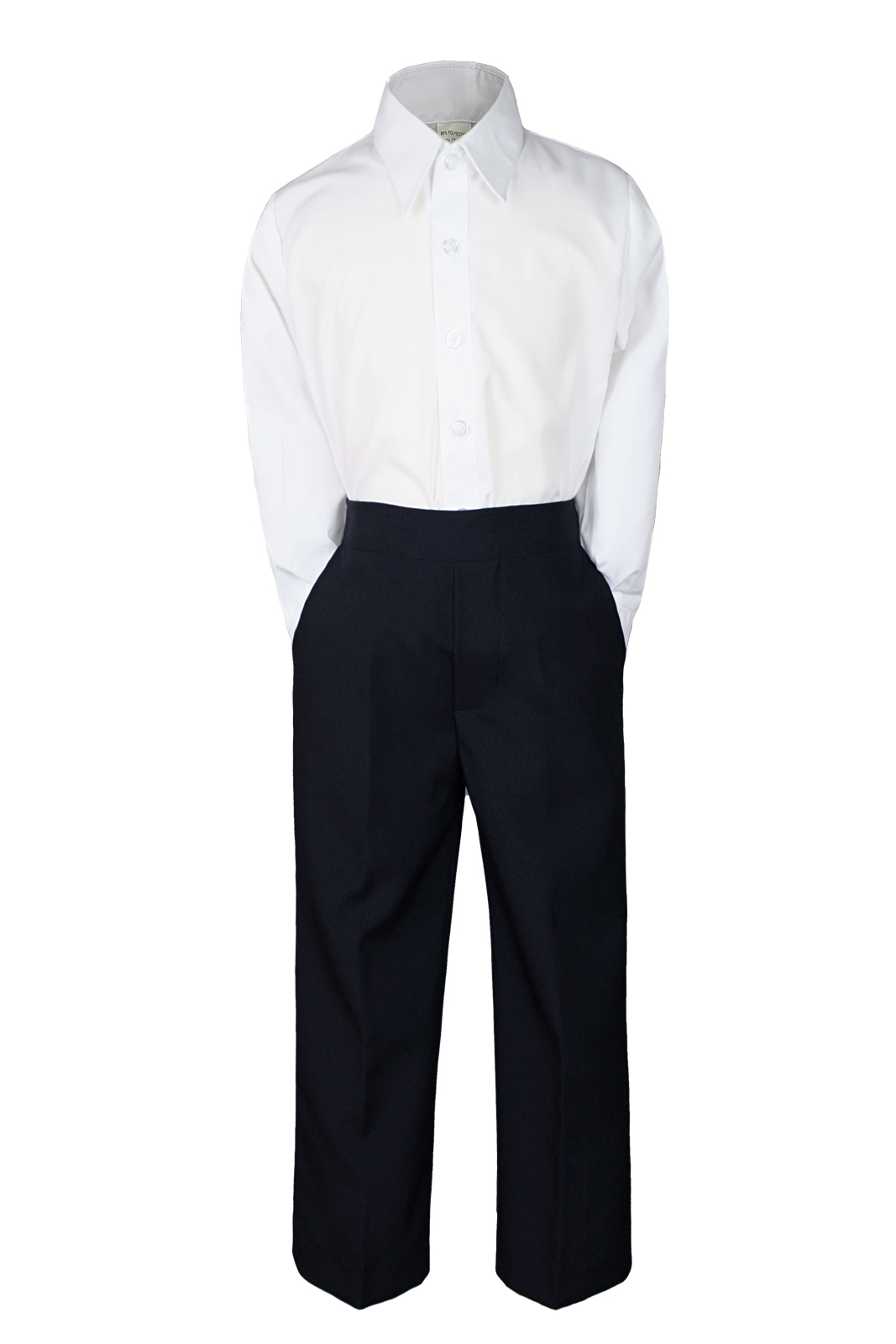 2pc Black Formal Party Wedding Shirt Pants Set New Born Baby Boy Toddler Sm-20