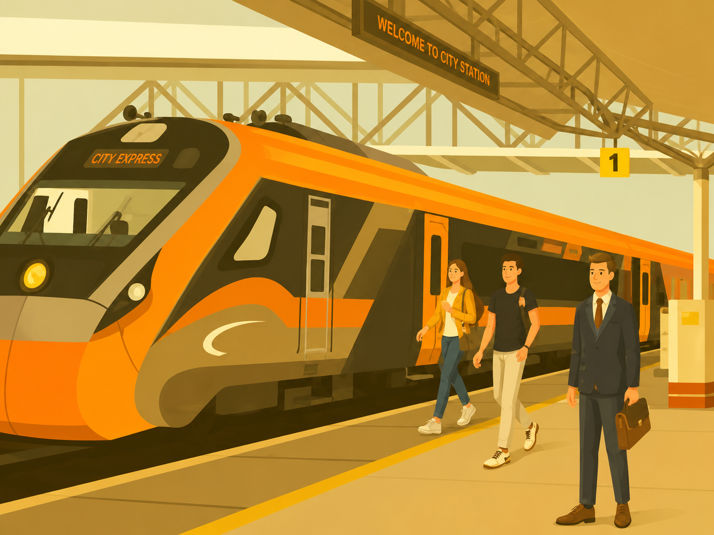 Train at Station Platform