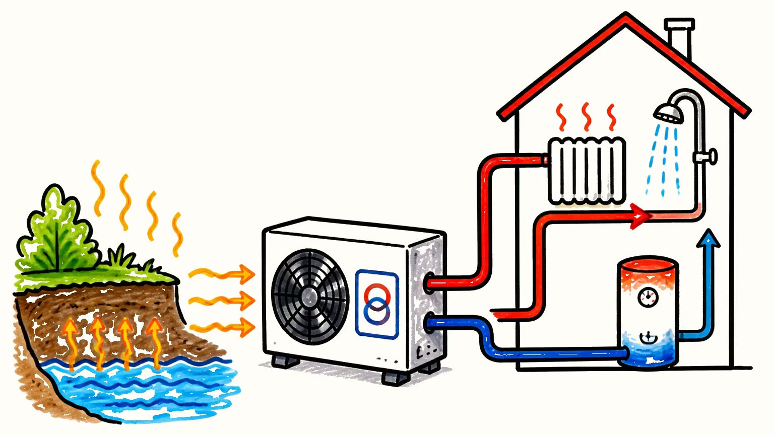 Hoe een warmtepomp werkt