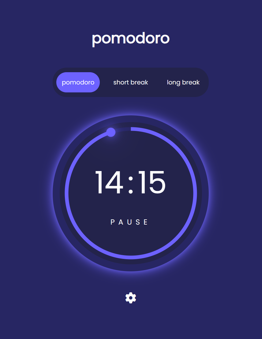 pomodoro app interface