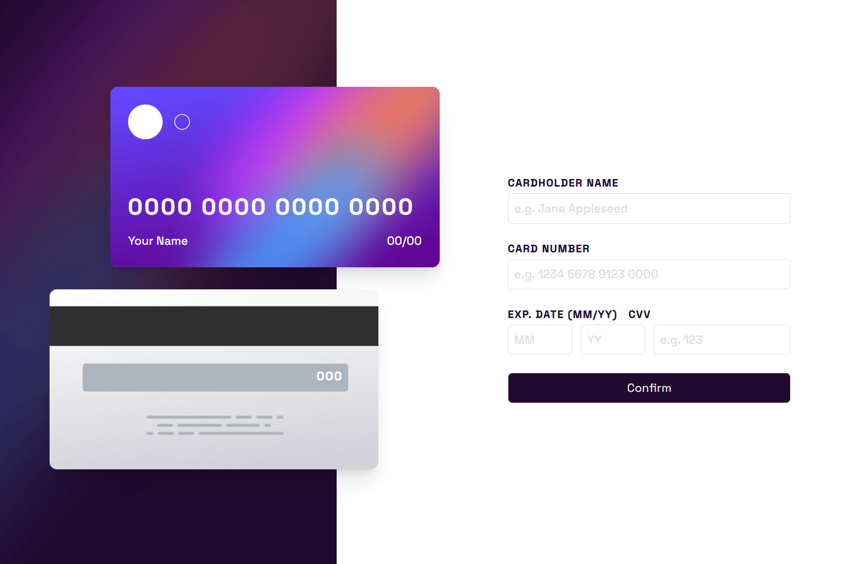 credit details app interface