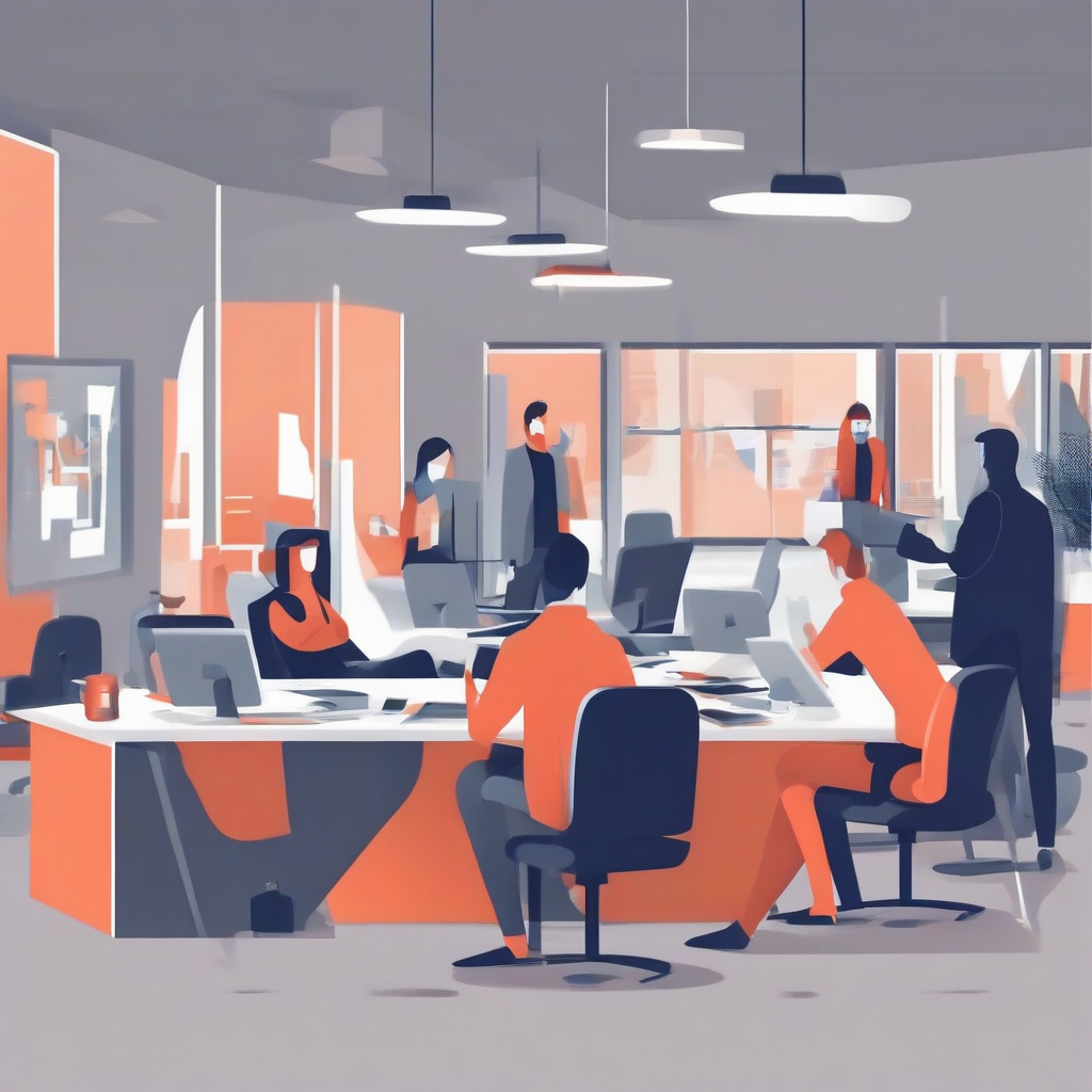 Team of developers having a collaborative discussion in a modern office