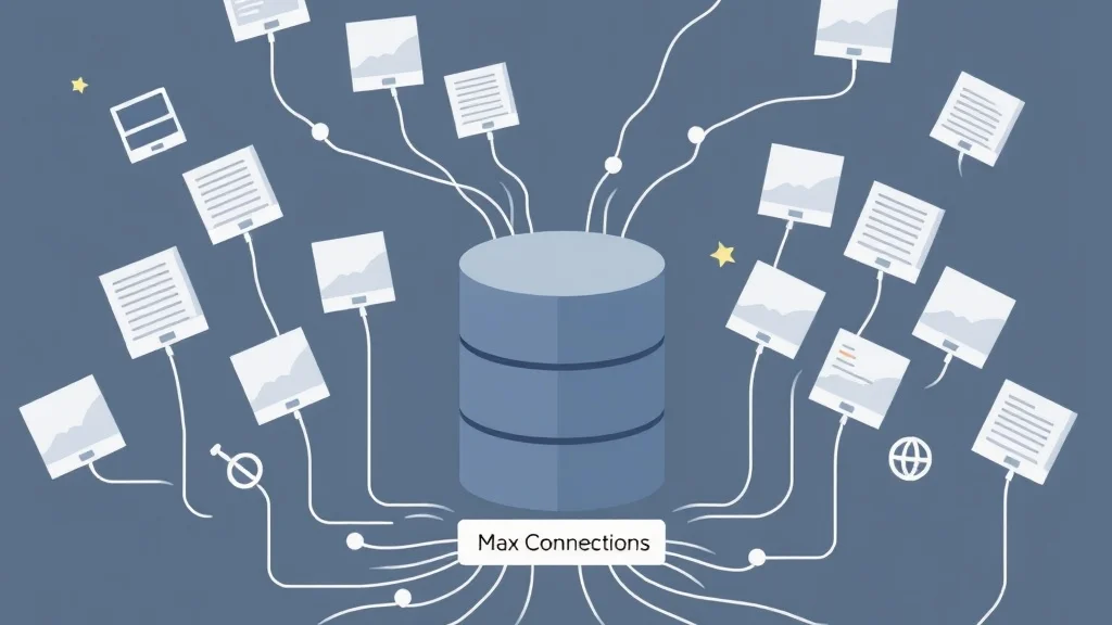 Ilustrasi banyak koneksi database menumpuk menabrak batas max connections PostgreSQL