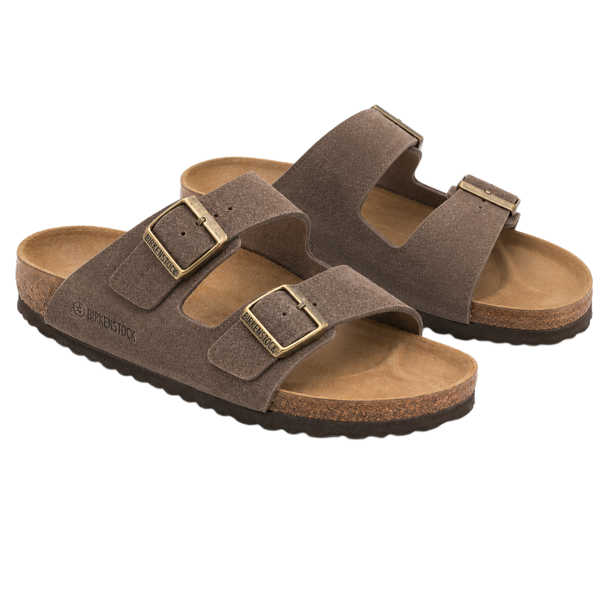 Birkenstock Arizona Suede Two-Strap Sandals - Mocha Brown