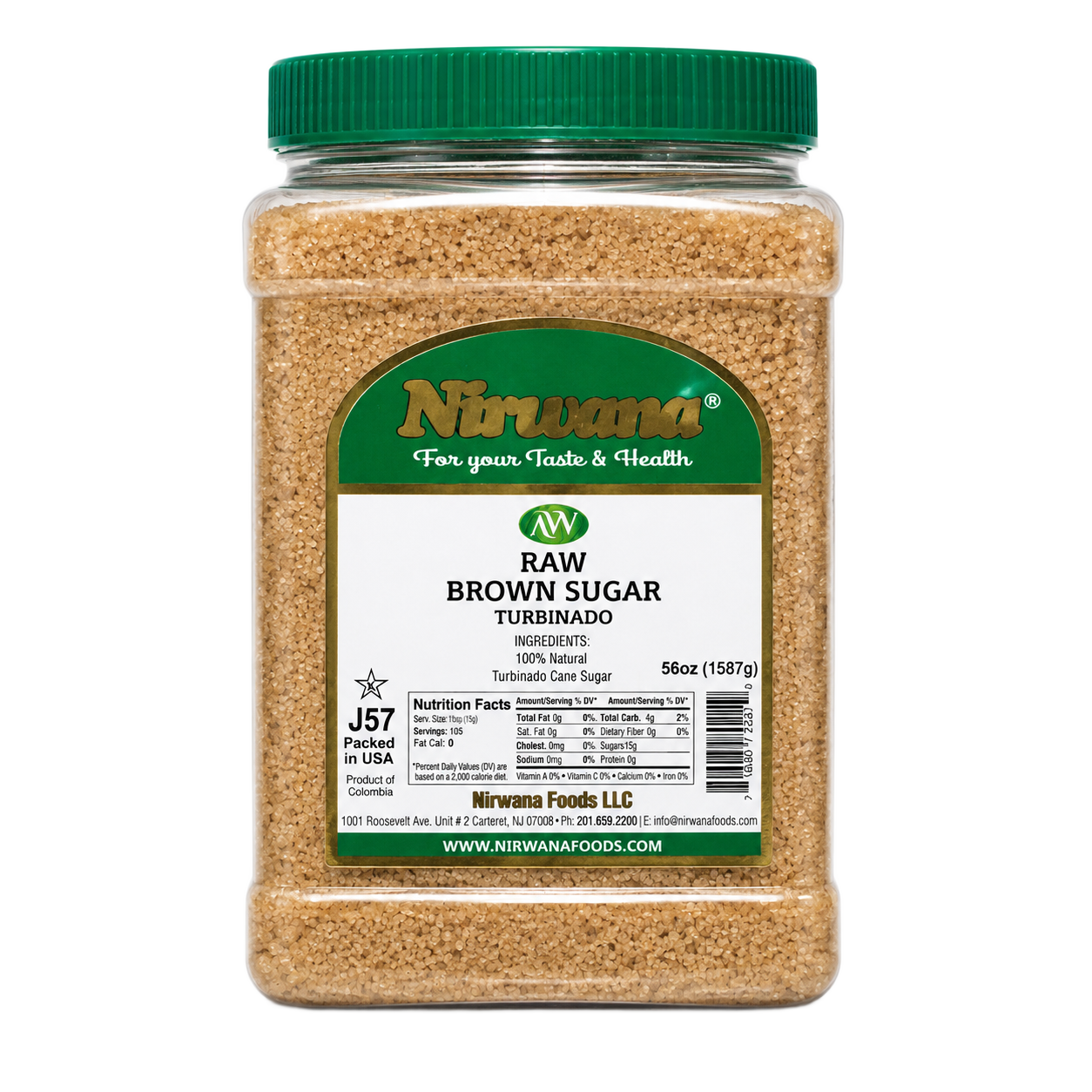 Nirwana Raw Brown Sugar Turbinado - 56 oz (1587g)