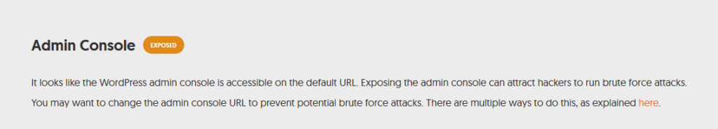 Admin Console Expose