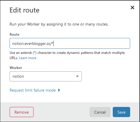 Cloudfalre Add route