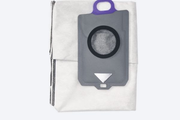 A vacuum cleaner dust bag with a gray opening mechanism, demonstrating how to open vacuum cleaner dust bag easily.