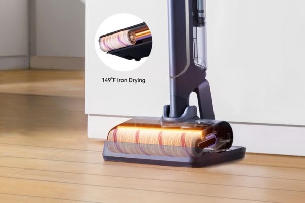 A vacuum cleaner with a highlighted brush roll, demonstrating how to clean vacuum brush roll effectively.