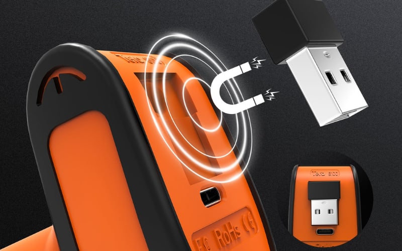 Magnetic connector for scanner accessories, showcasing USB interface and enhanced usability in a sleek design.