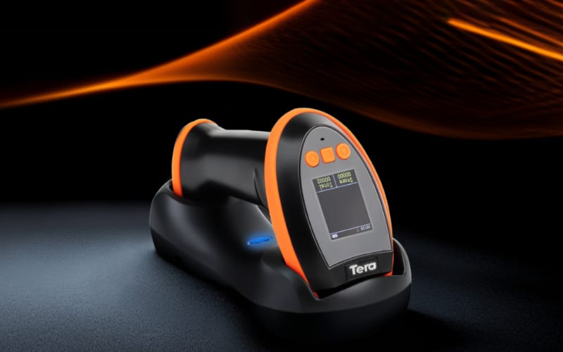 A sleek scanner with a charger dock, showcasing advanced scanner accessories for efficient data collection and analysis.