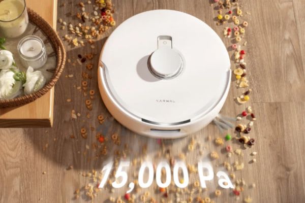 ロボット掃除機の選び方について、強力な吸引力15,000Paを持つ製品の例を示しています。