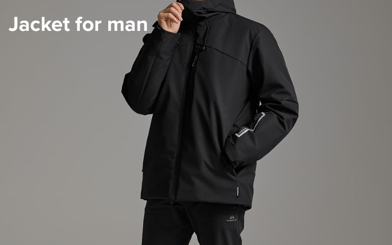 A stylish black jacket for men, highlighting the differences between parka vs jacket with its sleek design.