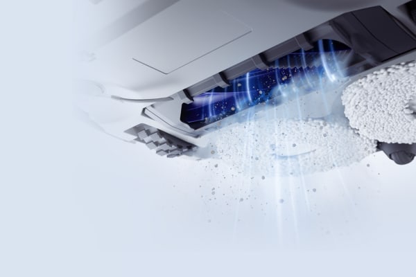 Close-up of a HEPA vacuum cleaner showcasing its advanced filtration technology and cleaning power.