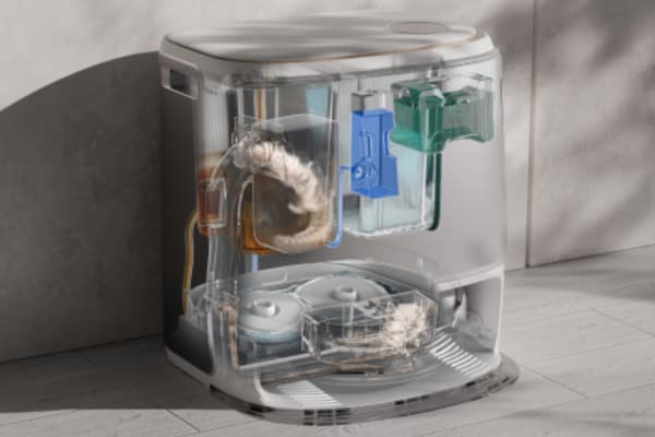 A cross-section view of a vacuum cleaner showing its components, illustrating how to measure vacuum suction.