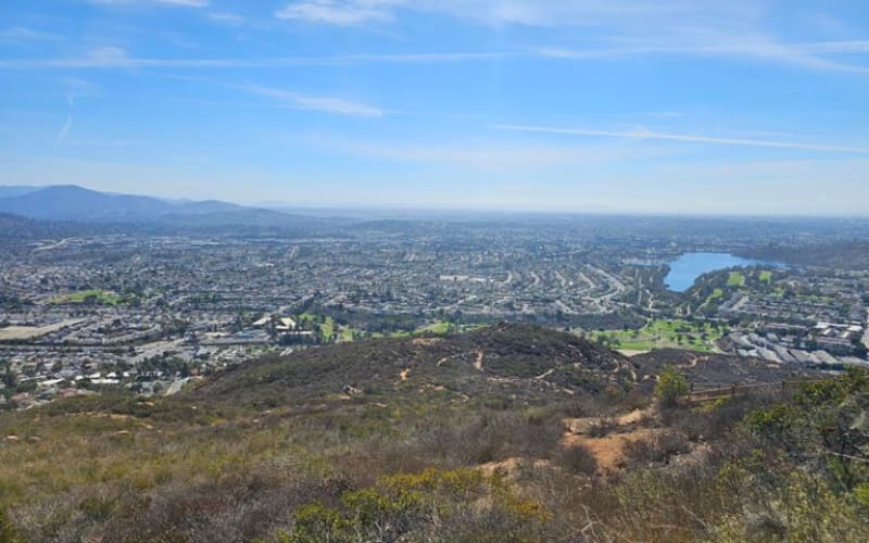 Breathtaking view from a hilltop, ideal among the best hikes in San Diego, showcasing cityscape and nature.