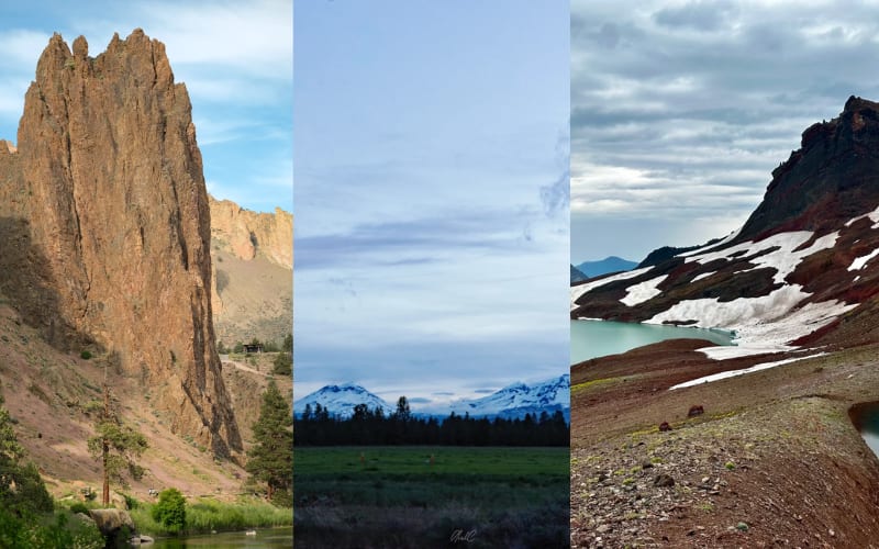 Dramatic landscapes showcasing some of the best hikes in Oregon, featuring cliffs, mountains, and serene lakes.