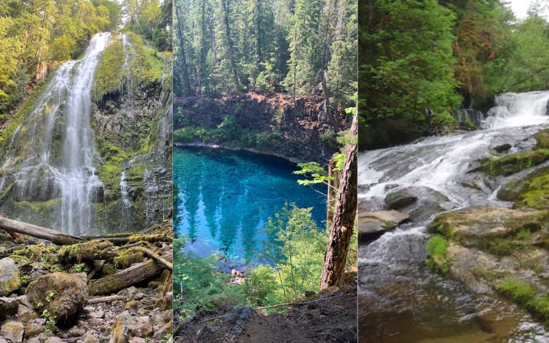 Stunning views showcasing waterfalls, clear waters, and lush greenery, perfect for the best hikes in Oregon.