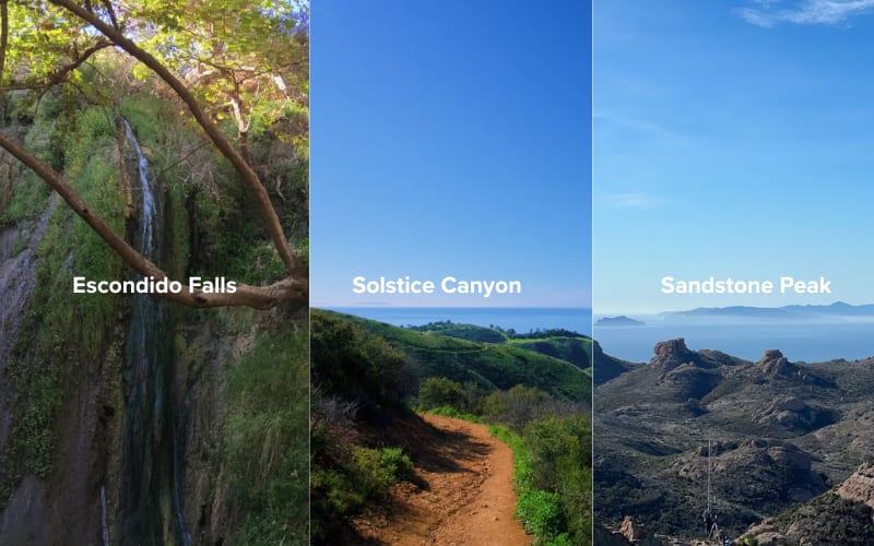 Escondido Falls, Solstice Canyon, and Sandstone Peak highlight the best hikes in LA's stunning landscapes.