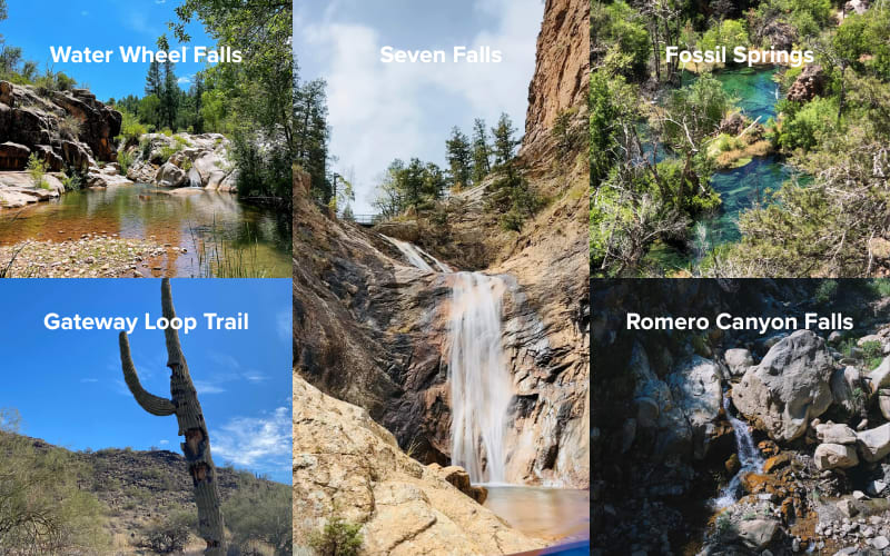 Discover stunning spots like Water Wheel Falls and Seven Falls on the best hikes in Arizona.