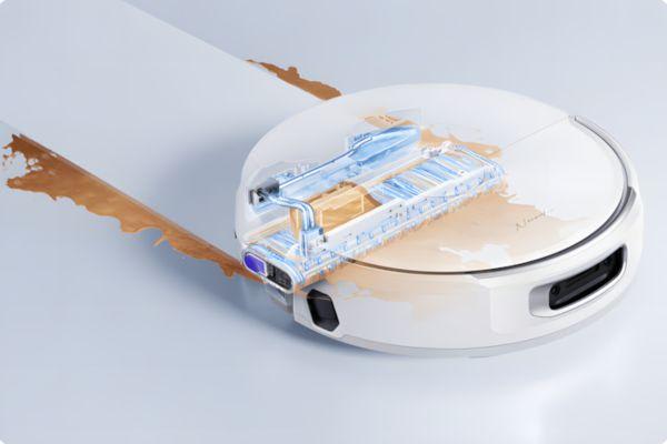 年末セールにぴったりな家族と犬がいるリビングの風景、長い連続使用時間でお掃除も楽々。