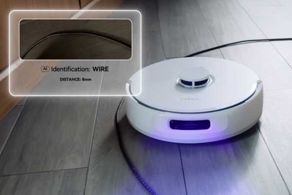 Robot vacuum identifies obstacles like wires, making it the best robot vacuum to avoid pet waste efficiently.