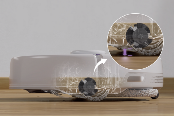 An illustration showing a vacuum with a detailed cross-section highlighting what is a beater bar and its function.