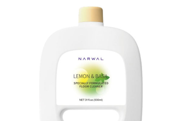 A bottle of Narwal's Lemon & Basil floor cleaner, a great choice for the best mopping solution to freshen up your floors.