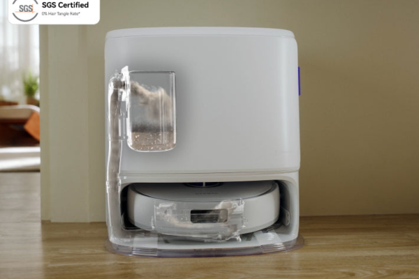 A sleek, modern design showcases the best self emptying robot vacuum, ready to keep your home effortlessly clean.